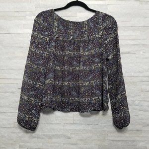 Xhilaration sheer long top with lace detail Small